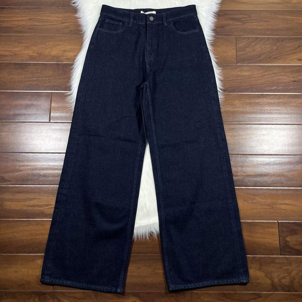 People Tree Size UK 14 / US 10 Dark Organic‎ Floral Wide Leg Trouser Denim Jeans